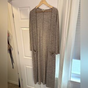 Listicle Long Lightweight Open Front Sweater - Size L